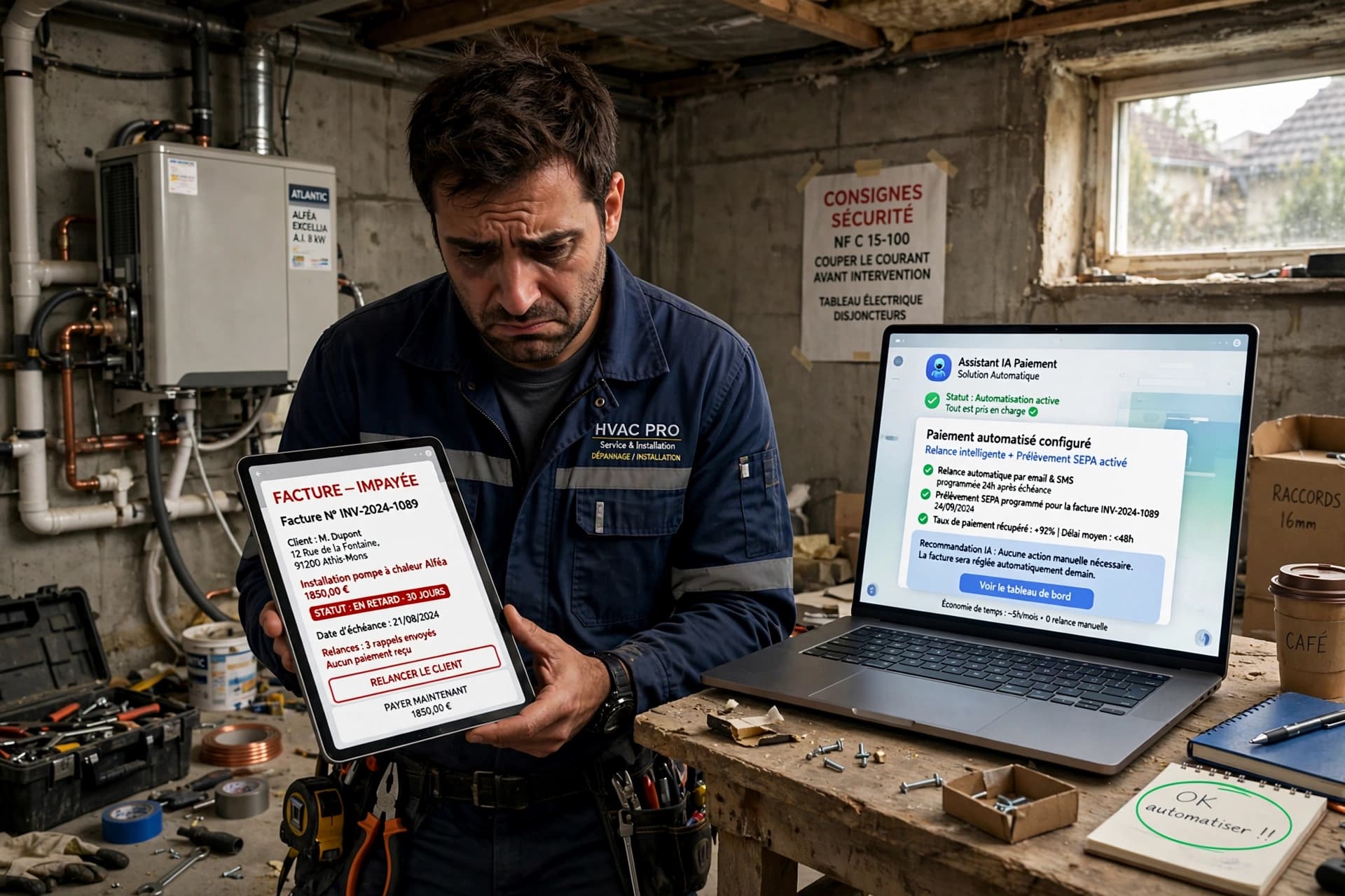 Adieu les impayés ! Comment l'IA sécurise vos acomptes d'installateur de pompe à chaleur